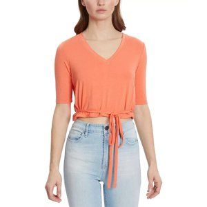 Frayed Denim Women's Size L Elsie Back Keyhole V-Neck Knit Top, P822AFA